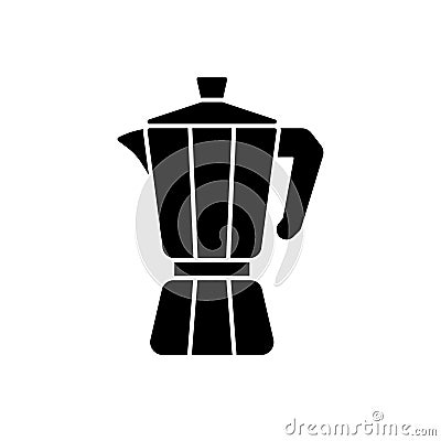 Moka coffee pot black icon Vector Illustration