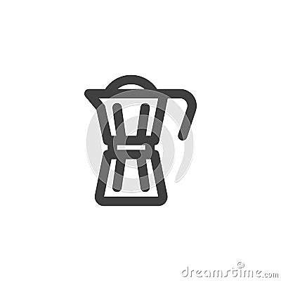Moka coffee pot line icon Vector Illustration