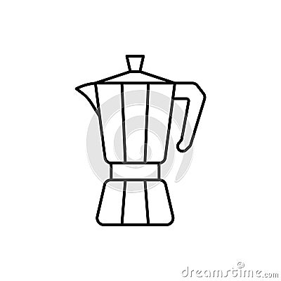 Moka coffee pot line icon Vector Illustration