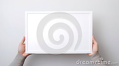 Mokap hand holding an empty frame for a photograph suitable for inserting the image Stock Photo