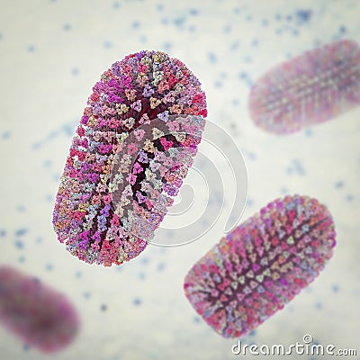 Mokola virus, an RNA virus related to rabies virus Cartoon Illustration