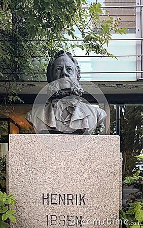 The sculpture bust Henrik Ibsen Editorial Stock Photo