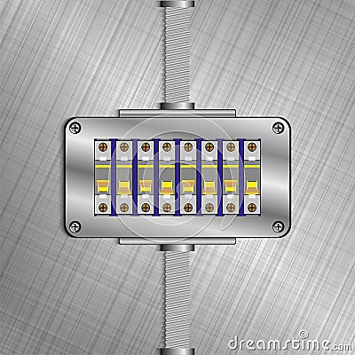 Molded case circuit breaker. Electric fuse blocks. Vector illustration. Vector Illustration