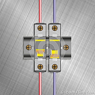 Molded case circuit breaker. Electric fuse blocks. Vector illustration. Vector Illustration