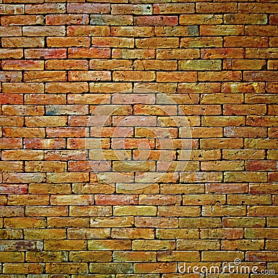 Molder brick wall Stock Photo