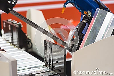 Molding made with 3D printing inserted into an injection molding machine to realize small series of metal products Stock Photo