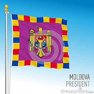 Moldova, europe, flag of the President of the Republic Vector Illustration