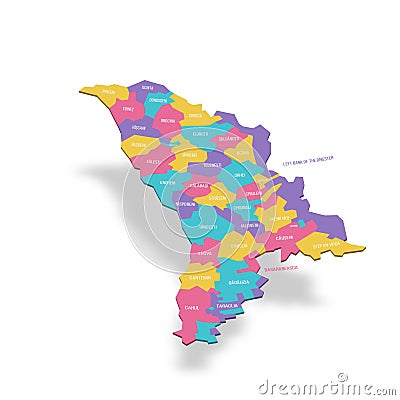 Moldova political map of administrative divisions Vector Illustration
