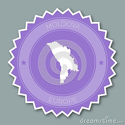 Moldova, Republic of badge flat design. Vector Illustration