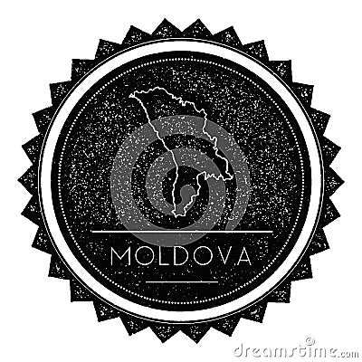 Moldova, Republic of Map Label with Retro Vintage. Vector Illustration