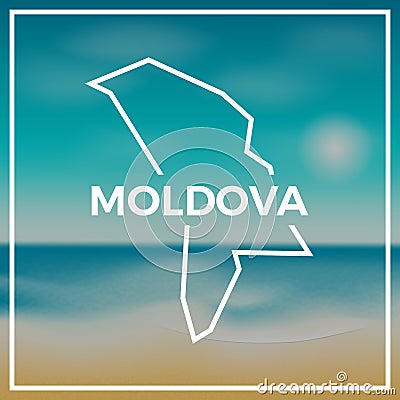 Moldova, Republic of map rough outline against. Vector Illustration