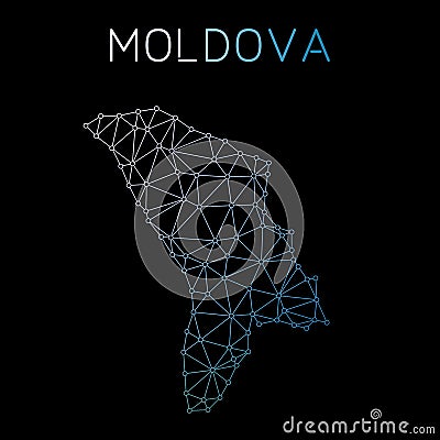 Moldova, Republic of network map. Vector Illustration