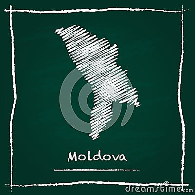 Moldova, Republic of outline vector map hand. Vector Illustration