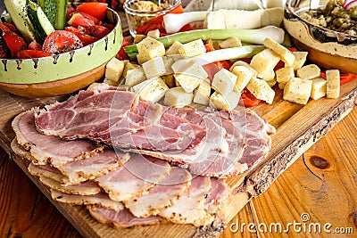 Moldova traditional breakfast food Stock Photo