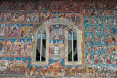 Moldovita Monastery Painting Detail Stock Photo