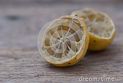 Moldy dried lemon Stock Photo