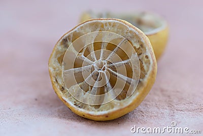 Moldy dried lemon Stock Photo