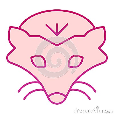 Mole head flat icon. Cute marmot animal face simple silhouette. Animals vector design concept, gradient style pictogram Vector Illustration