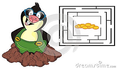 Mole and labyrinth Stock Photo