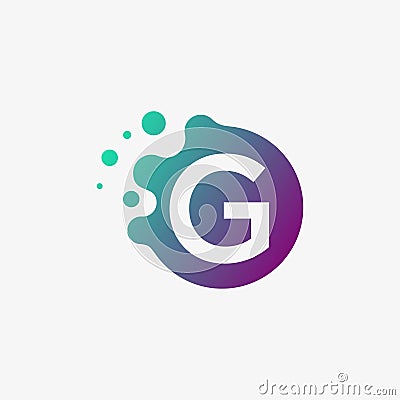 Molecul logo design template with letter G inside, biology, connect, initial Vector Illustration