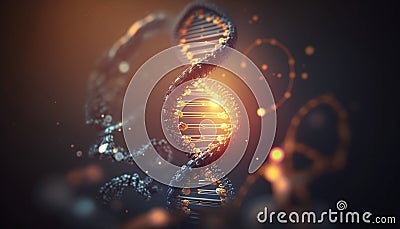 A molecula dna structure on a dark background. Stock Photo