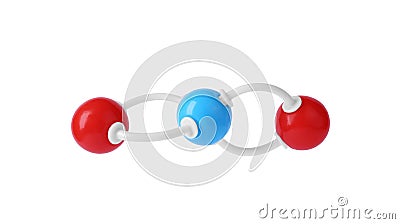 Molecular atom model on white background. Chemical structure Stock Photo