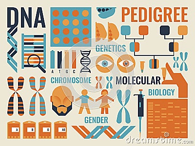 Molecular Biology Vector Illustration