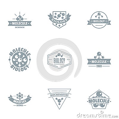 Molecular business logo set, simple style Vector Illustration