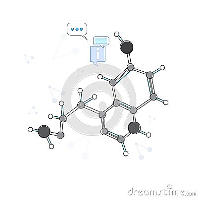 Molecular Chain Chemistry Logo Icon Thin Line Vector Illustration