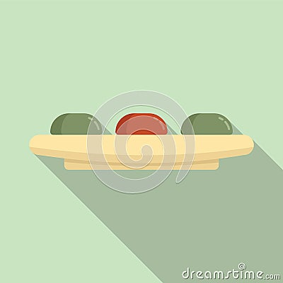 Molecular cuisine gourmet icon, flat style Vector Illustration