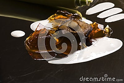 Molecular gastronomy - mushroom soup Stock Photo