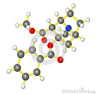 Molecular model of cocaine Stock Photo