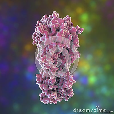 Molecular model of influenza virus hemagglutinin Cartoon Illustration