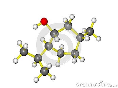 Molecular model of menthol Stock Photo