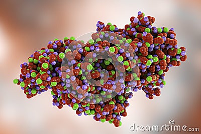 Molecular model of snake venom phosphodiesterase from Taiwan cobra Cartoon Illustration