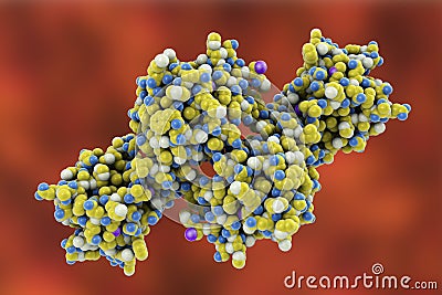 Molecular model of snake venom toxin convulxin Cartoon Illustration