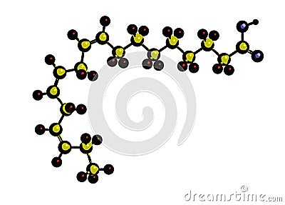 Molecular structure of alpha linolenic acid Stock Photo