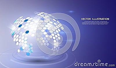 Molecular structure formed the three-dimensional earth and technology. vector illustration Vector Illustration