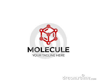 Molecular structure logo template. Chemical structure vector design Vector Illustration