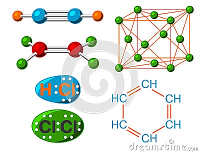 Molecular structure medical evolution life biotechnology microbiology formula illustration. Cartoon Illustration