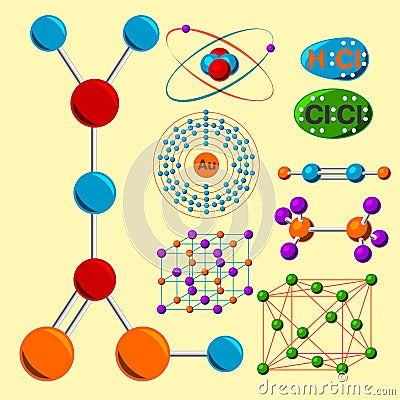 Molecular structure medical evolution life biotechnology microbiology formula vector illustration. Vector Illustration