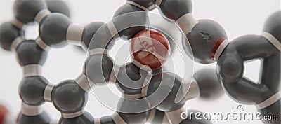 Molecular structure of propylene glycol E1520 visualized as a detailed 3D image viewed through a microscope Stock Photo
