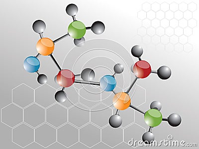 Molecule Cartoon Illustration