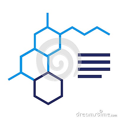 Molecule analysis and pharmaceutical research icon Vector Illustration