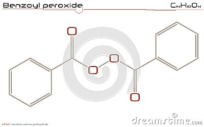 Molecule of Benzoyl peroxide Vector Illustration