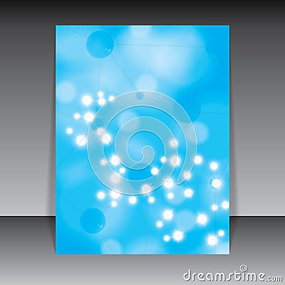 Molecule blue background Vector Illustration