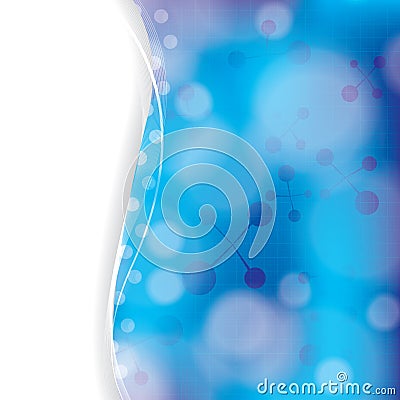 Molecule blue background Vector Illustration