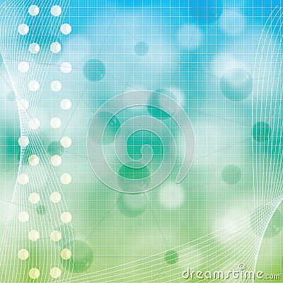 Molecule blue green background Vector Illustration