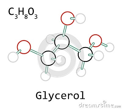 Molecule C3H8O3 Glycerol Vector Illustration