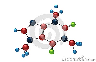 Molecule of Caffeine Stock Photo